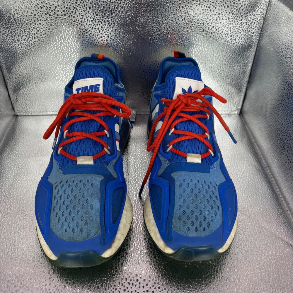 Adidas ZX 2K Boost Ninja Time In Hyper Blue Mens Running Shoes FZ1883 Size 8.5 - Picture 2 of 7